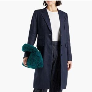 Alex Mill  Navy Garçons Coat In 100% Linen